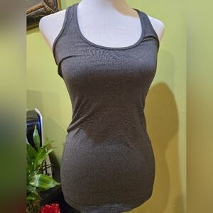 Lululemon Athletica Black and Gray Sleeveless Fitted Tank Top